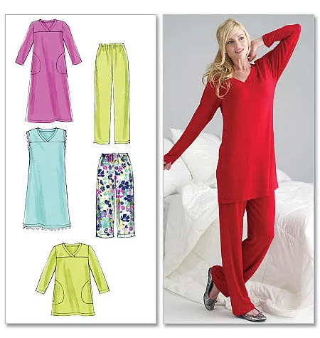 M6474 Misses'/Women's Top, Tunic, Gowns and Pants