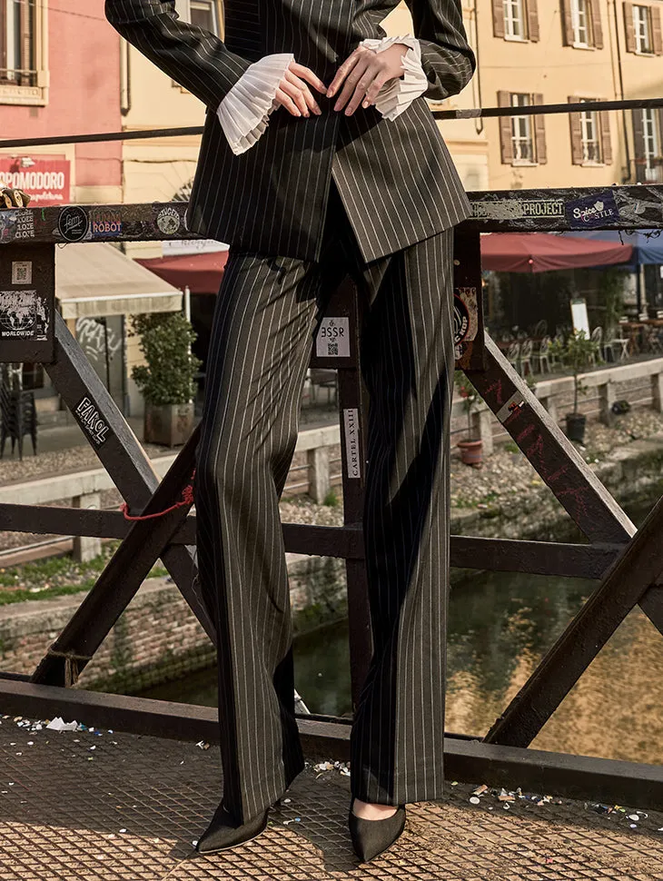 MBDP025 Stripe Semi-wide Slacks