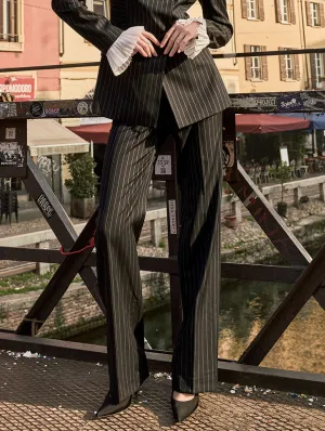 MBDP025 Stripe Semi-wide Slacks