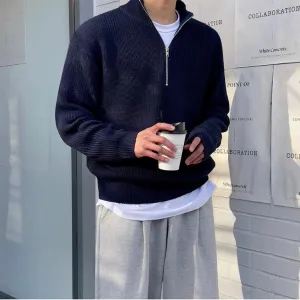 Men's Casual Quarter Zip Oversized Jumper | Ideal for Autumn/Winter