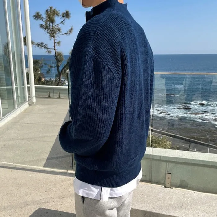 Men's Casual Quarter Zip Oversized Jumper | Ideal for Autumn/Winter