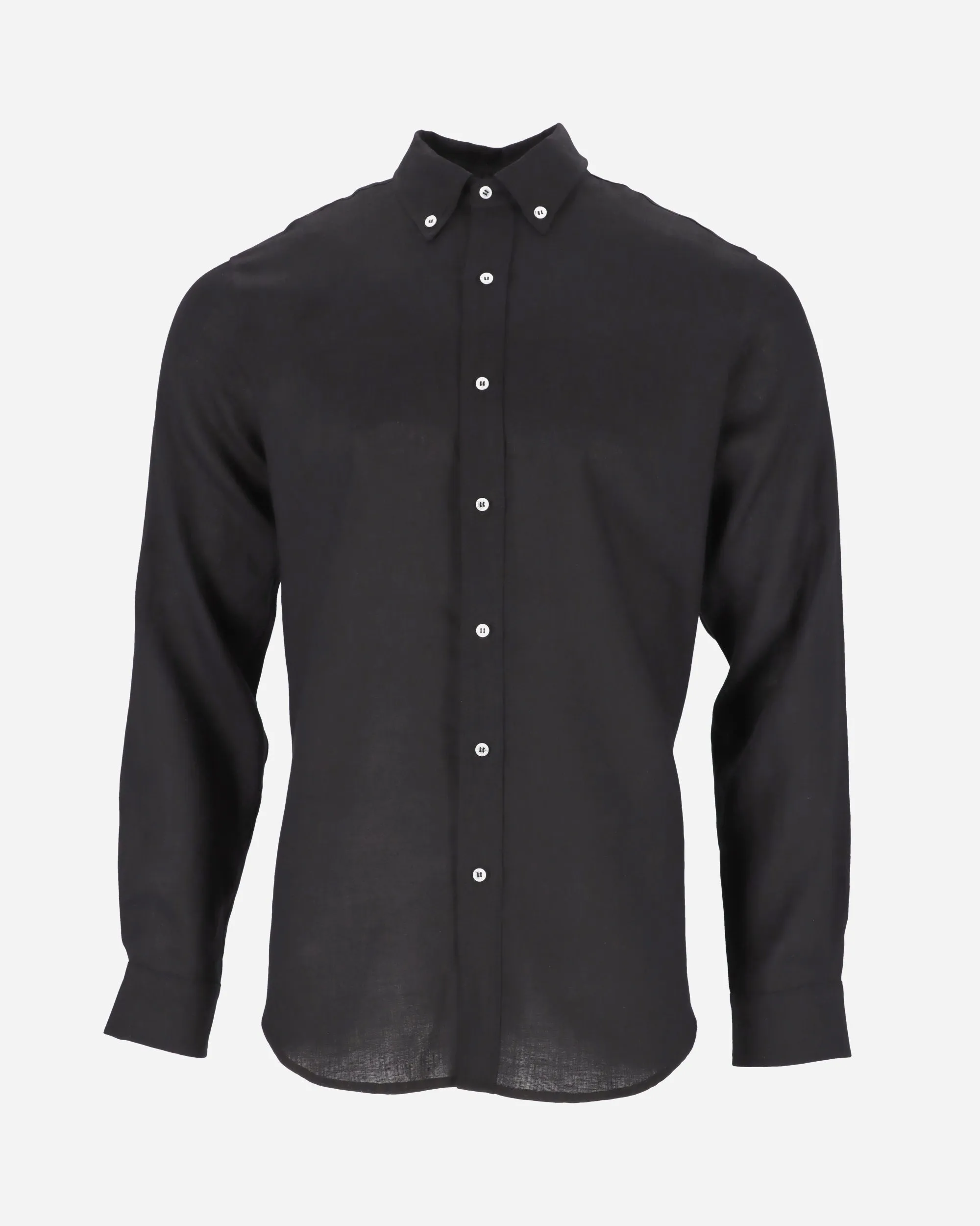 Men's classic linen shirt WENGEN in Black