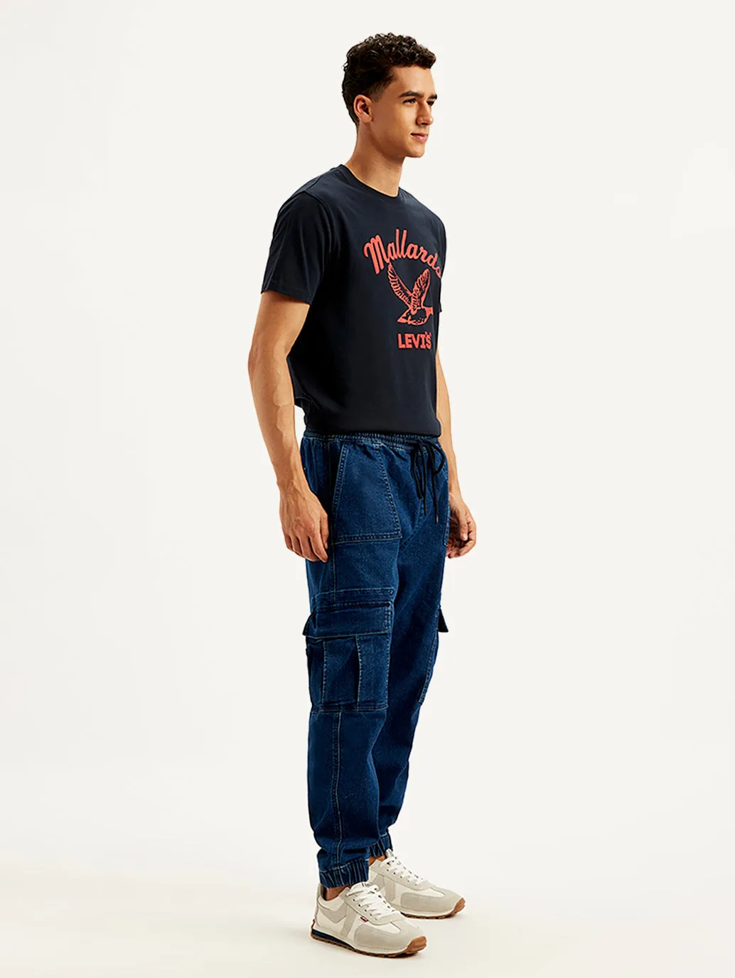 Men's Indigo Tapered Cargo Trousers