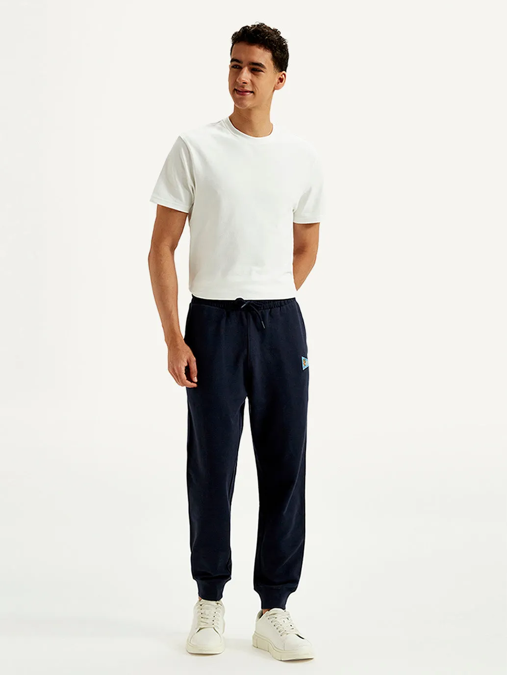 Men's Navy Solid Utility Joggers