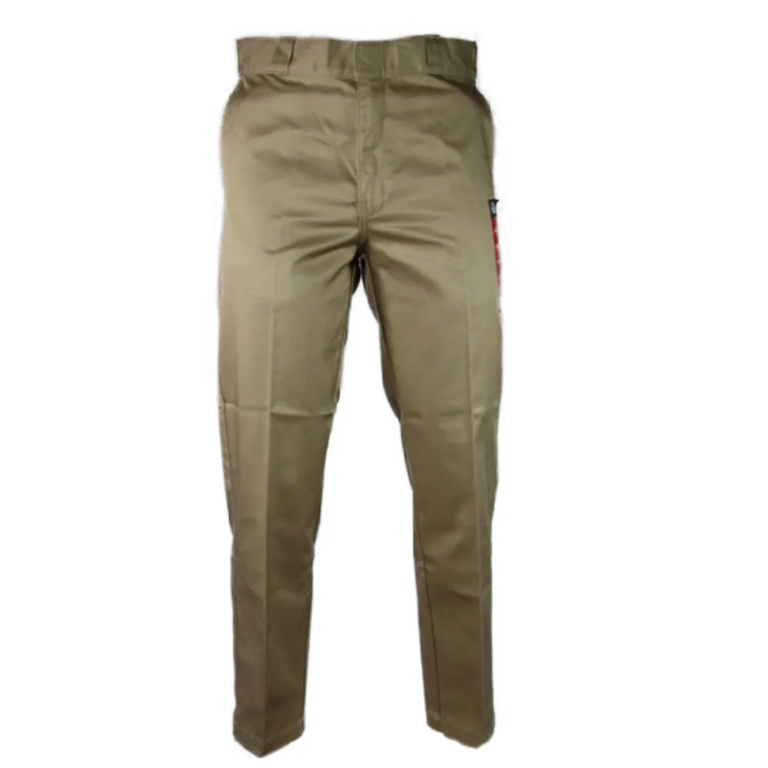 Men's Pants Straight Leg Flat Front Work Trousers Business Formal Dress Slacks