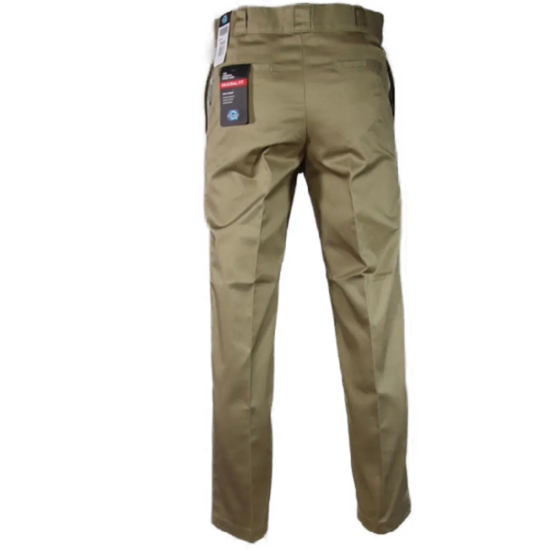Men's Pants Straight Leg Flat Front Work Trousers Business Formal Dress Slacks