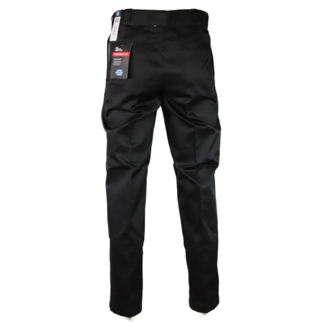 Men's Pants Straight Leg Flat Front Work Trousers Business Formal Dress Slacks