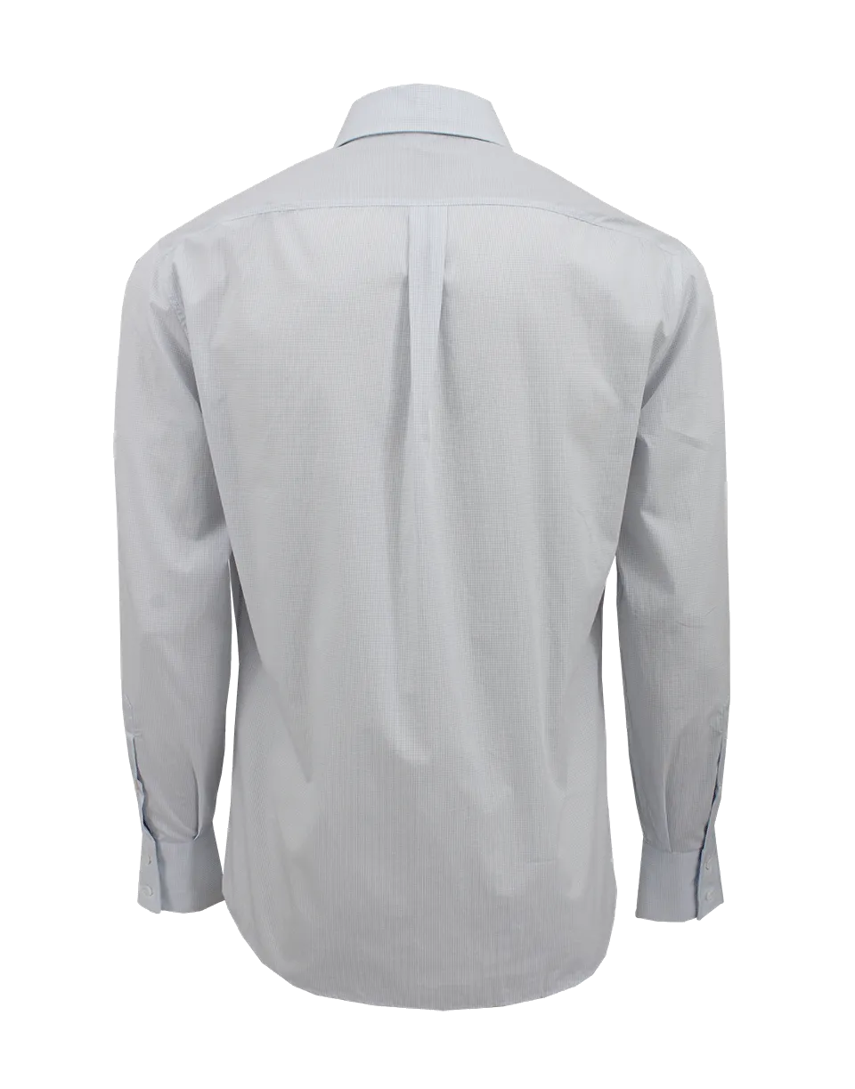 Men's Windowpane Spread Collar Shirt