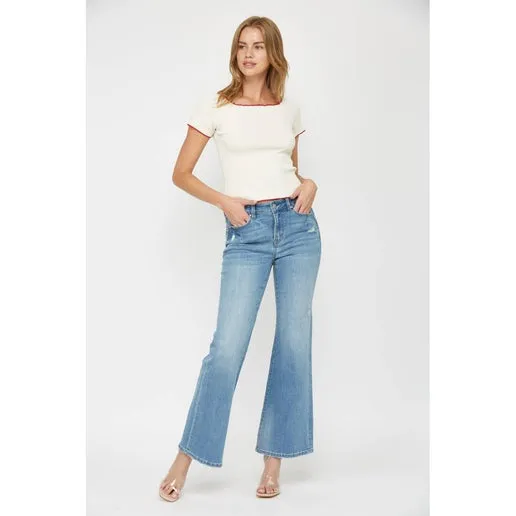 Mica Denim - MID RISE SLIGHT FLARE DART DETAIL: GALLIMARD, 32