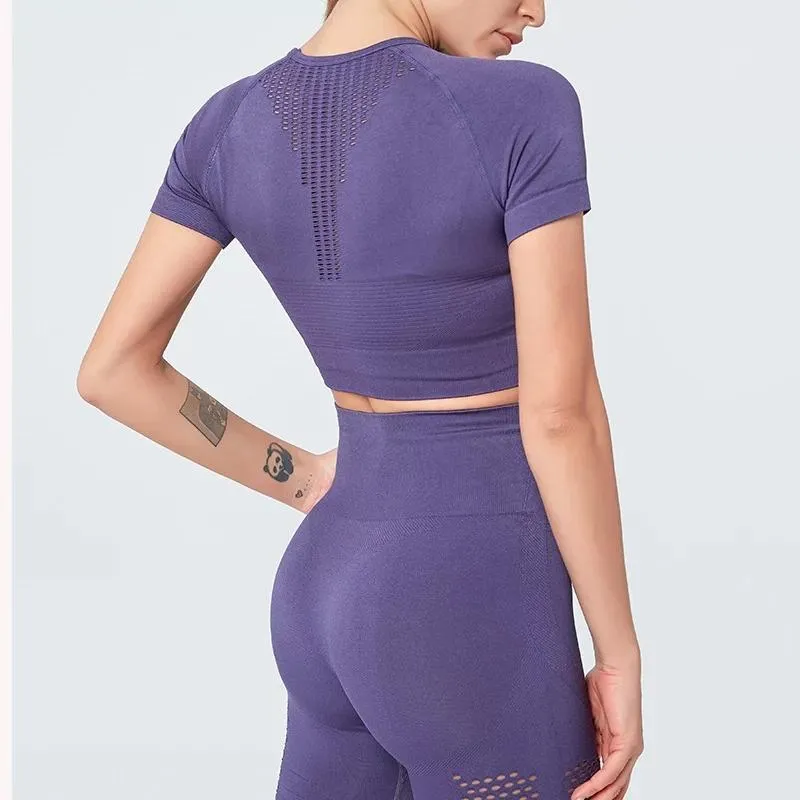 Mode Seamless Fitness Leggings & Cropped Top Set