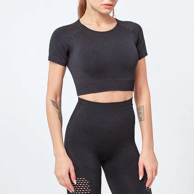 Mode Seamless Fitness Leggings & Cropped Top Set