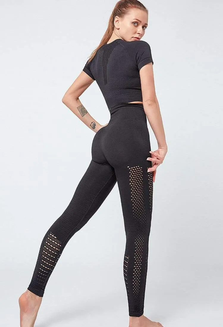 Mode Seamless Fitness Leggings & Cropped Top Set
