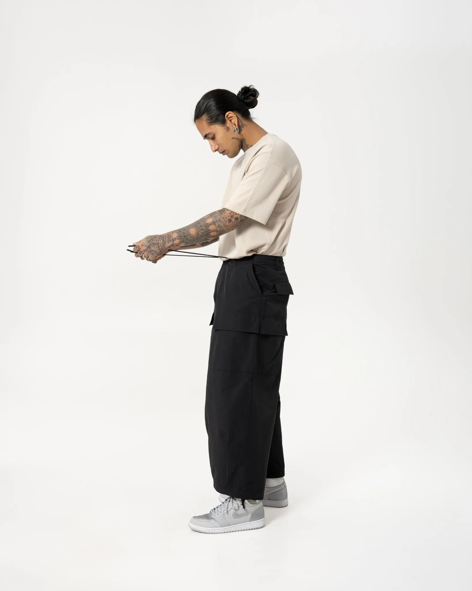 Multi-Pocket Ripstop Pants - Black