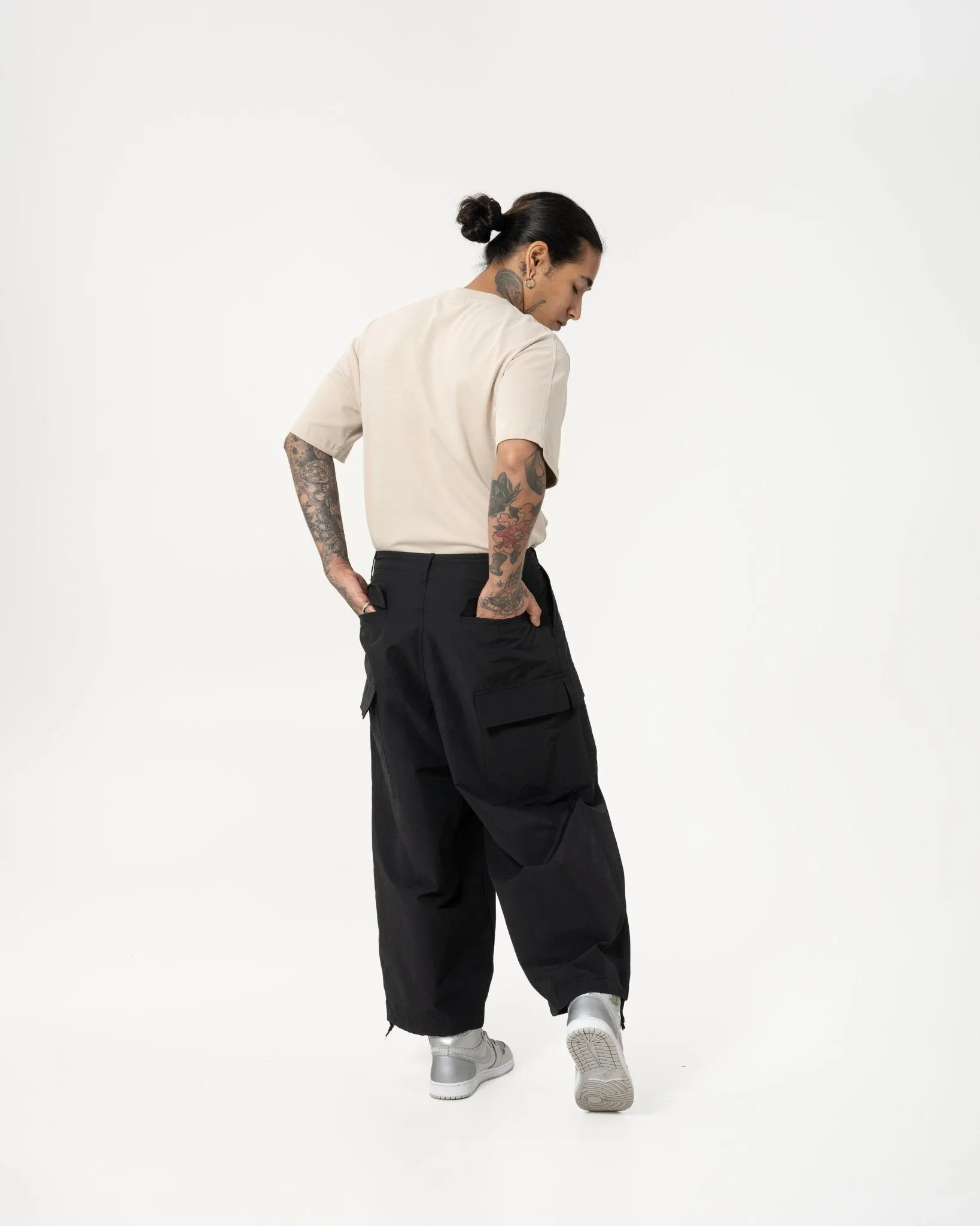 Multi-Pocket Ripstop Pants - Black