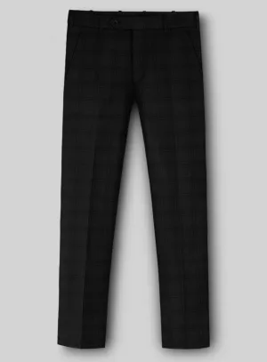 Napolean Brook Overcheck Black Wool Pants