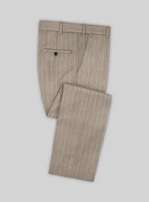 Napolean Genova Stripe Dark Beige Wool Pants