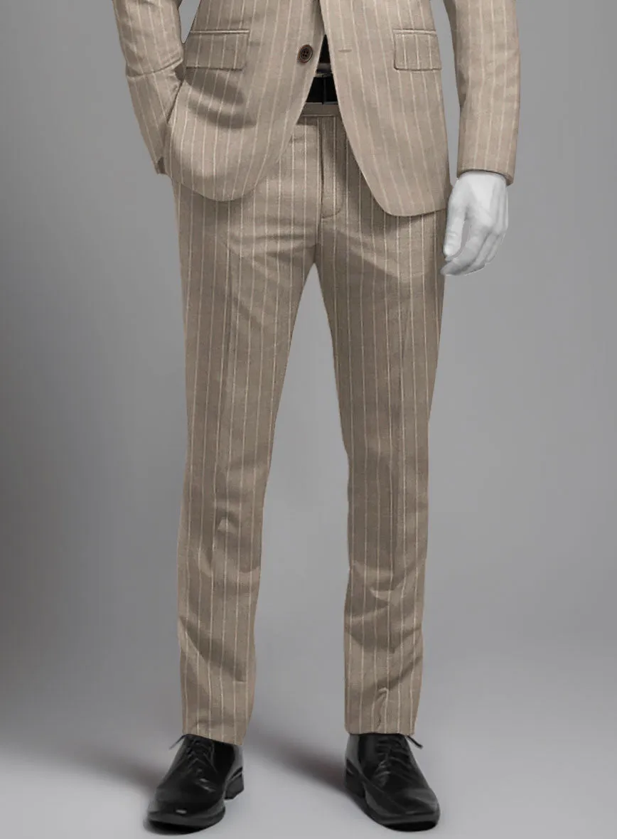 Napolean Genova Stripe Dark Beige Wool Pants