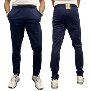 Navy Blue Puma Men's Sweatpants with Elastic Waist and Drawstring
