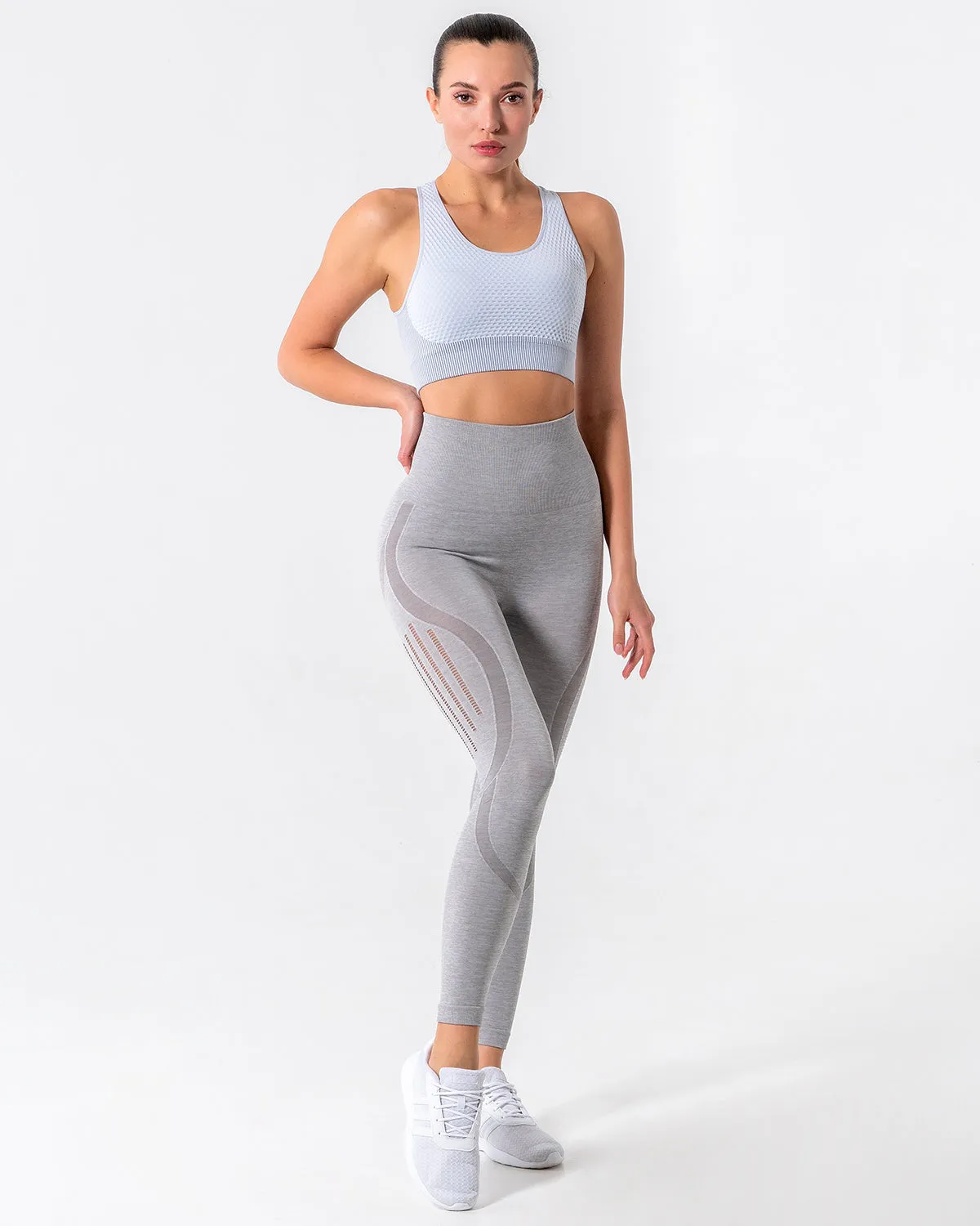 Nina Luxe Hollow Leggings - Grey