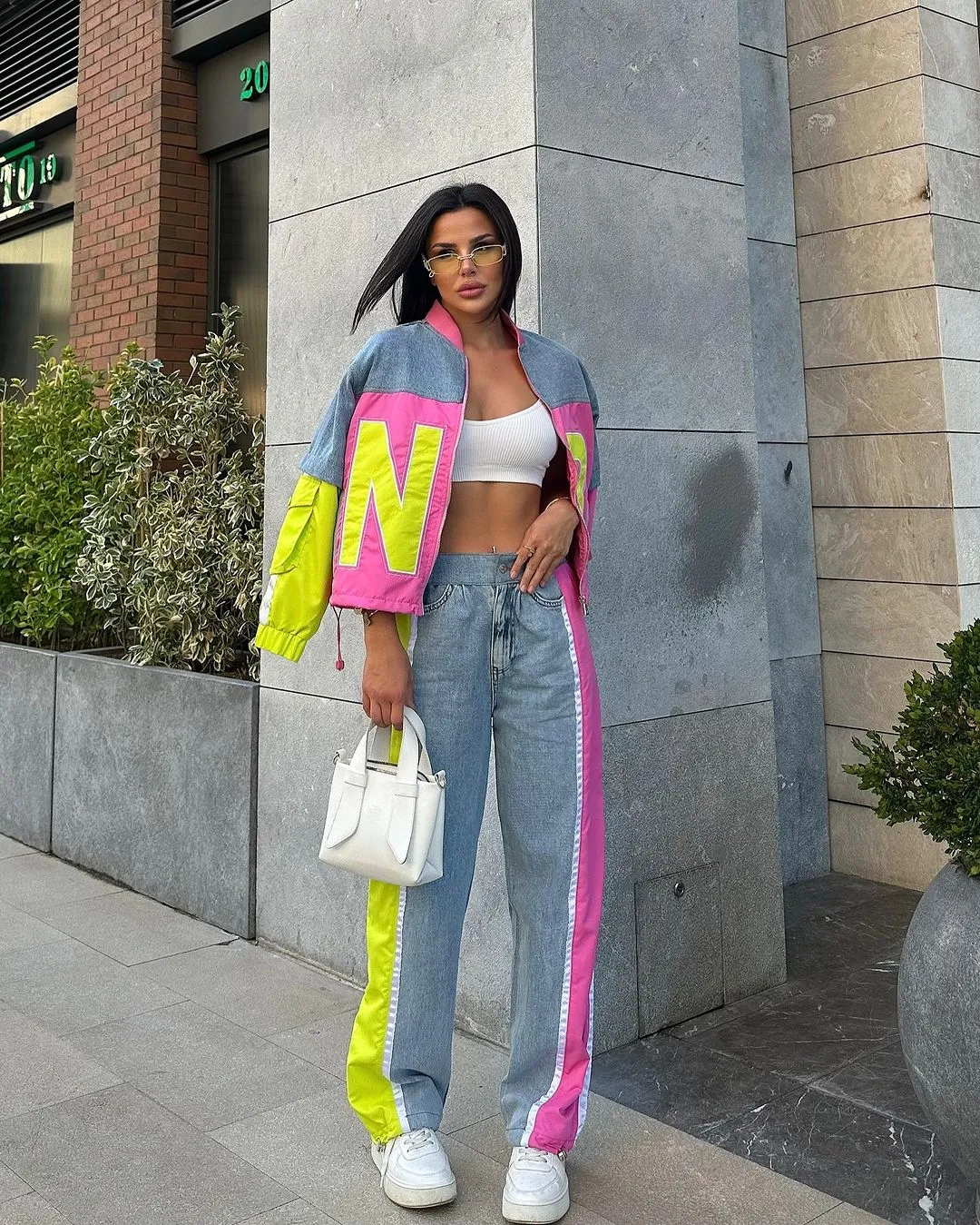 NR Denim Printed Jogger Set