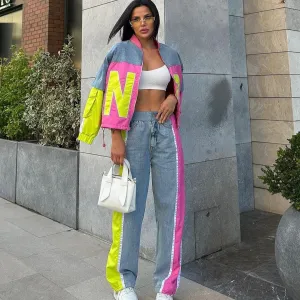 NR Denim Printed Jogger Set