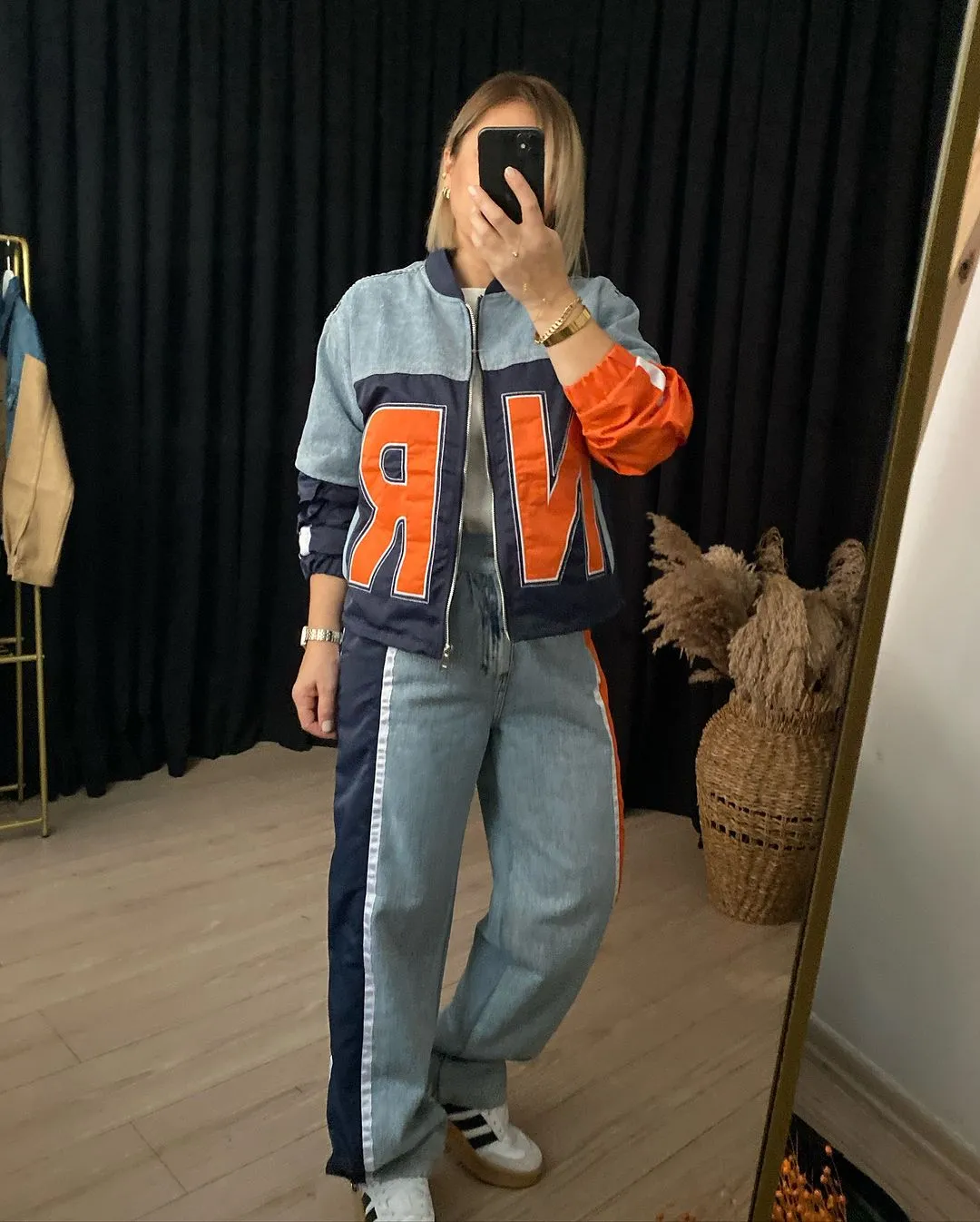 NR Denim Printed Jogger Set