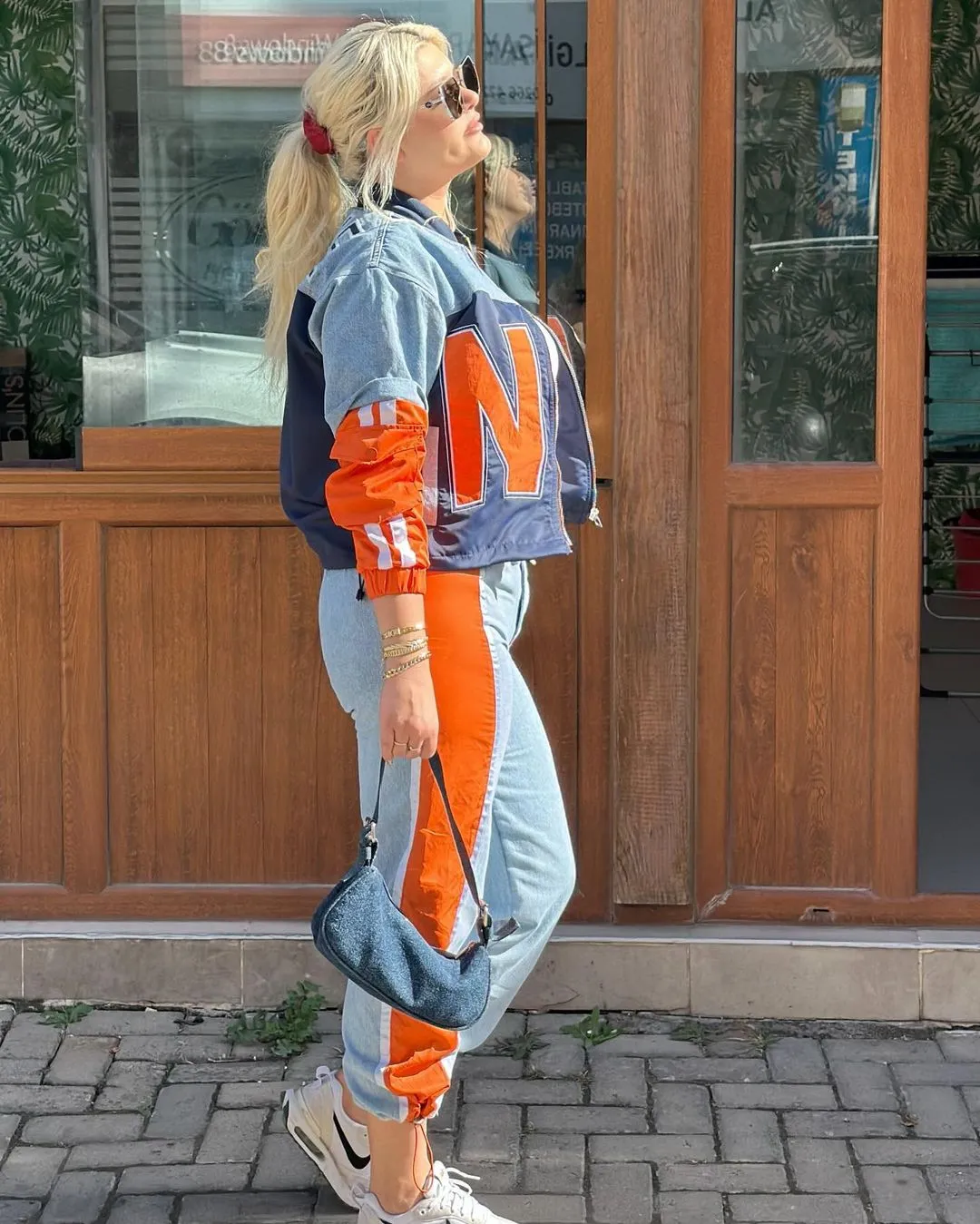 NR Denim Printed Jogger Set