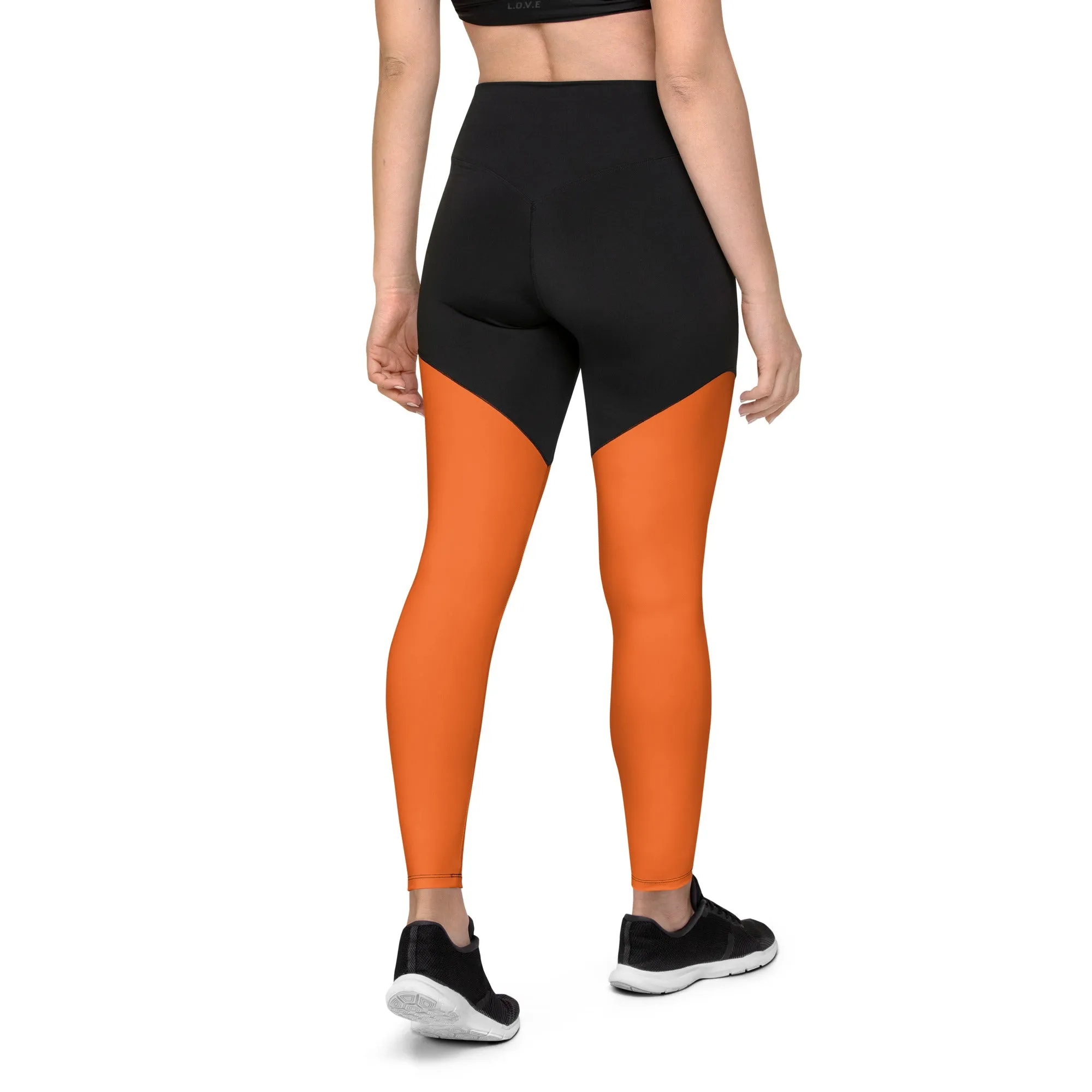 Orange Sports Leggings (Glamourange Women Sports Leggings With Design Colour)