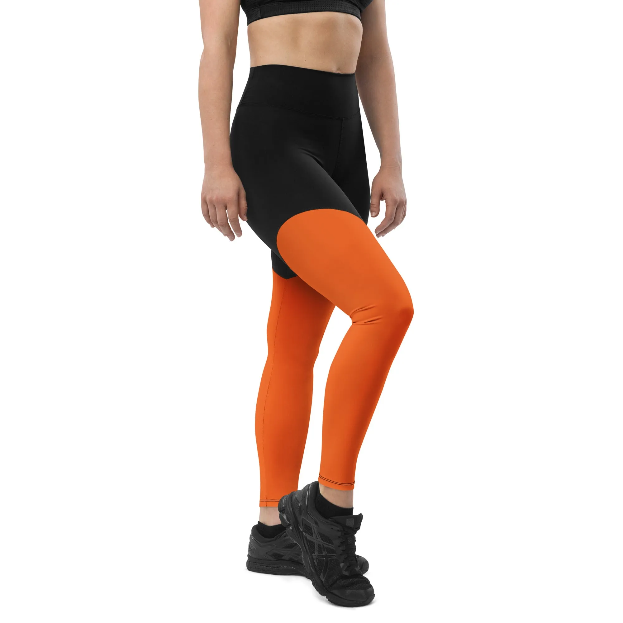 Orange Sports Leggings (Glamourange Women Sports Leggings With Design Colour)