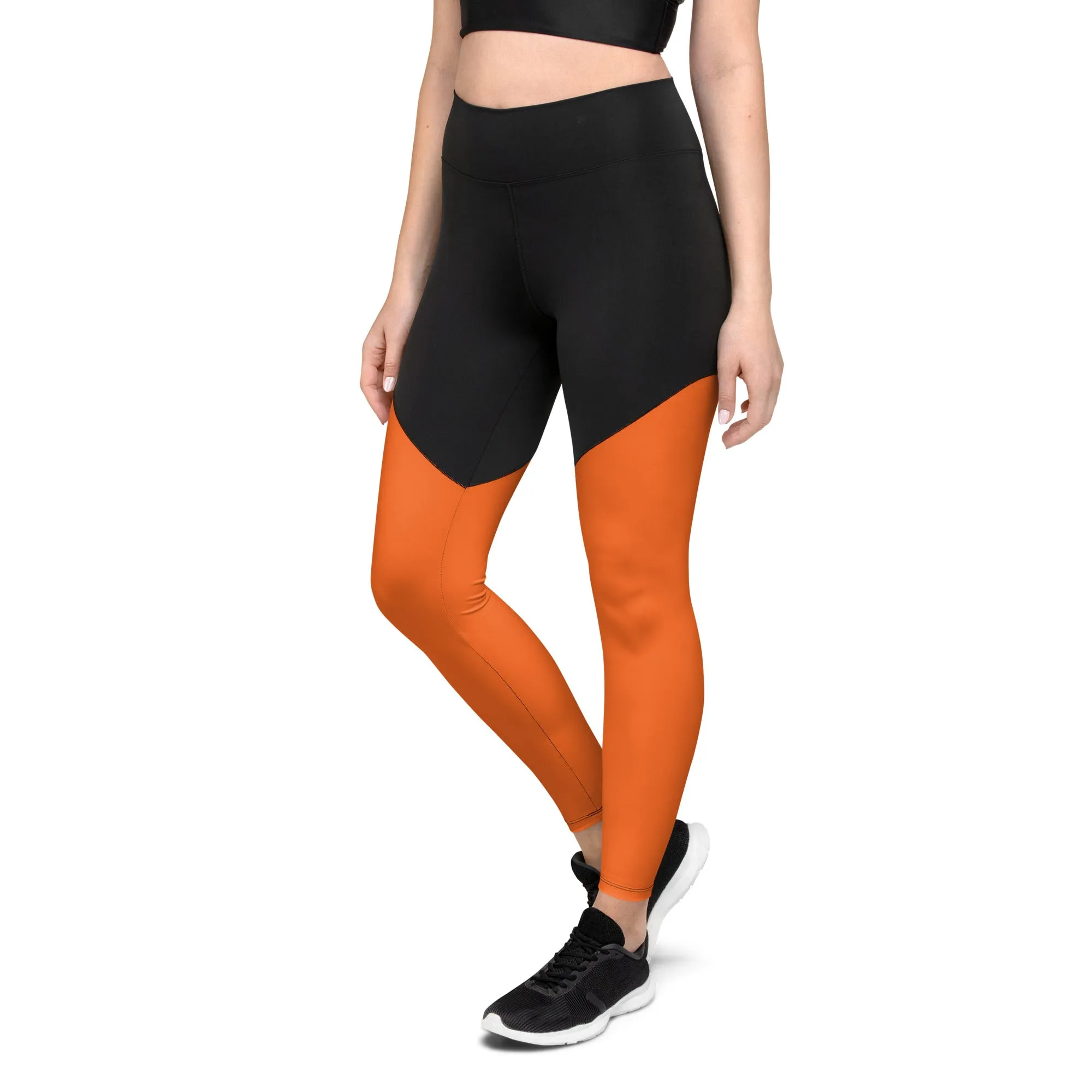 Orange Sports Leggings (Glamourange Women Sports Leggings With Design Colour)
