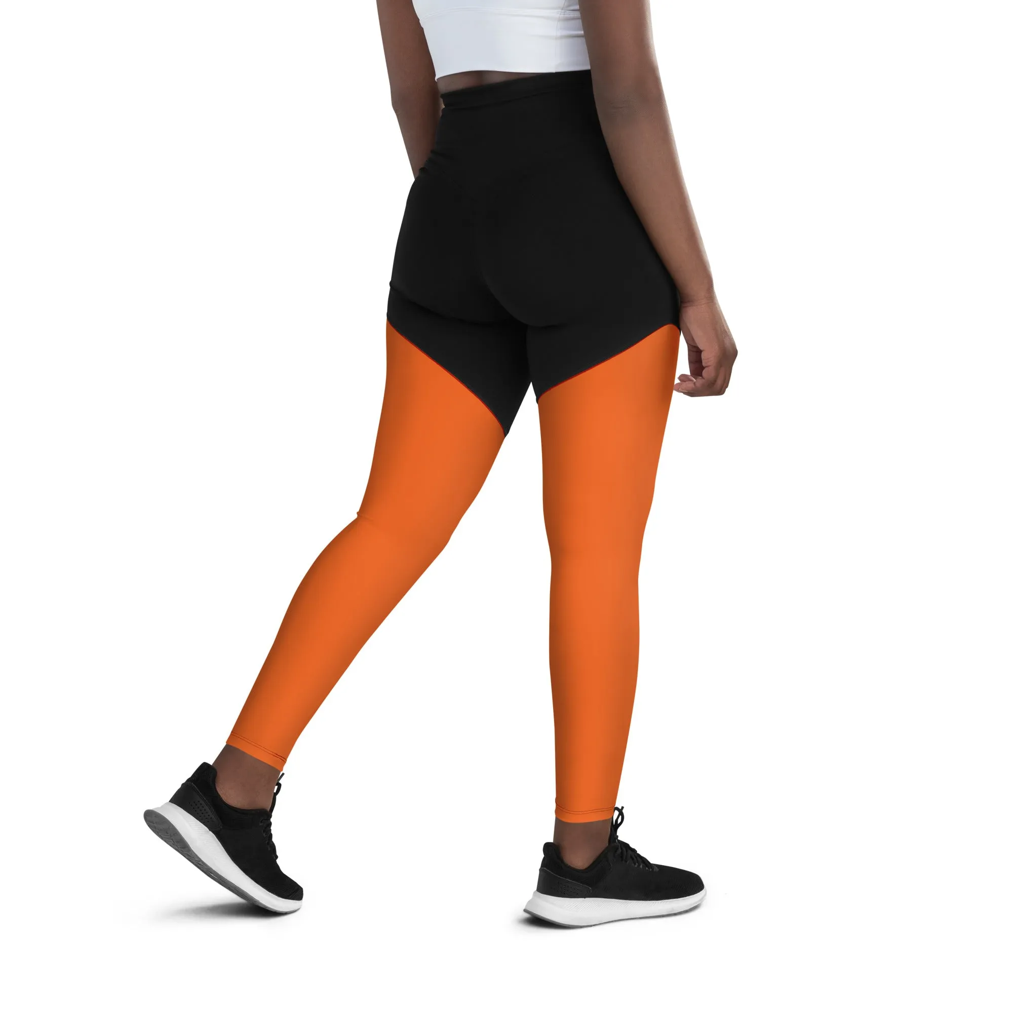 Orange Sports Leggings (Glamourange Women Sports Leggings With Design Colour)