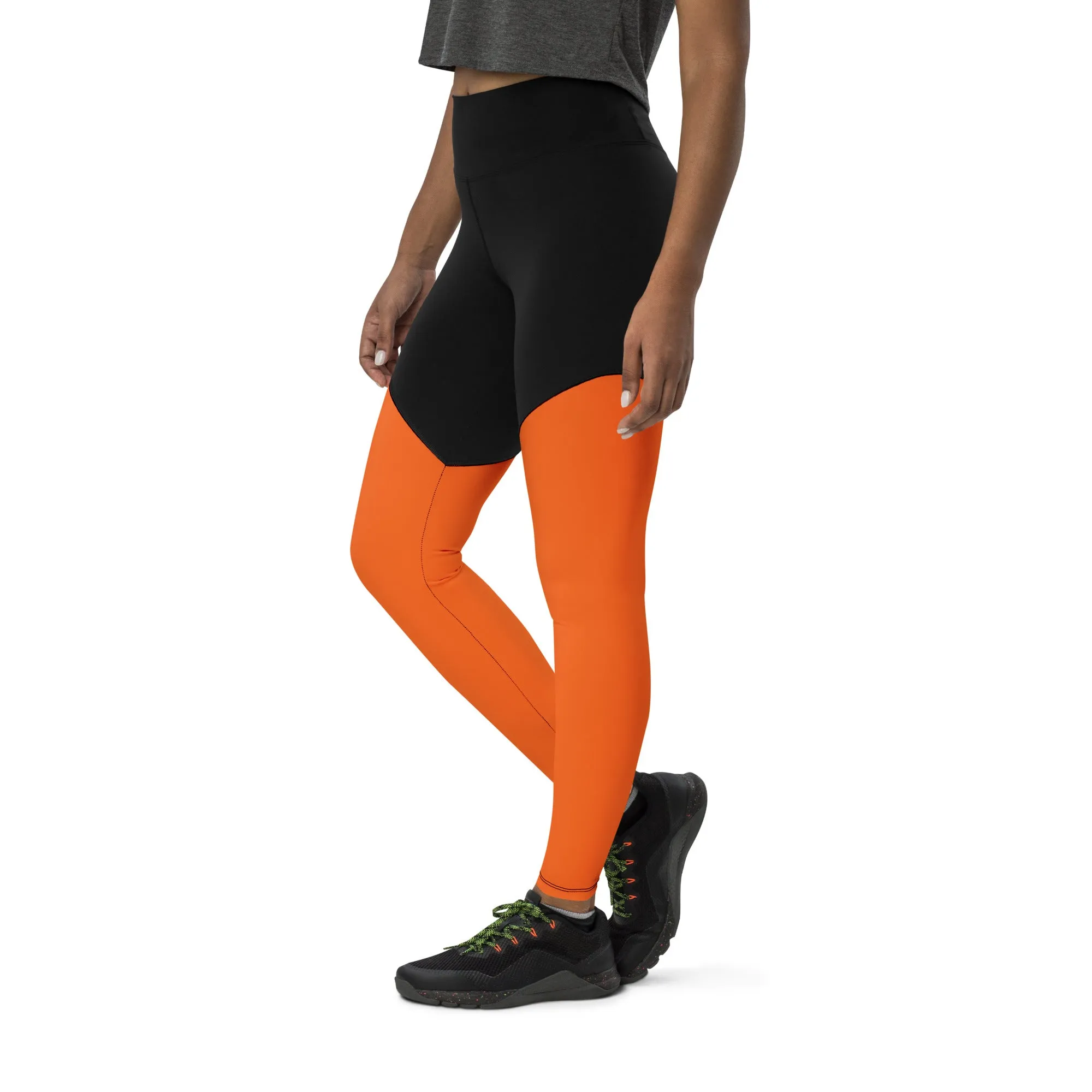 Orange Sports Leggings (Glamourange Women Sports Leggings With Design Colour)