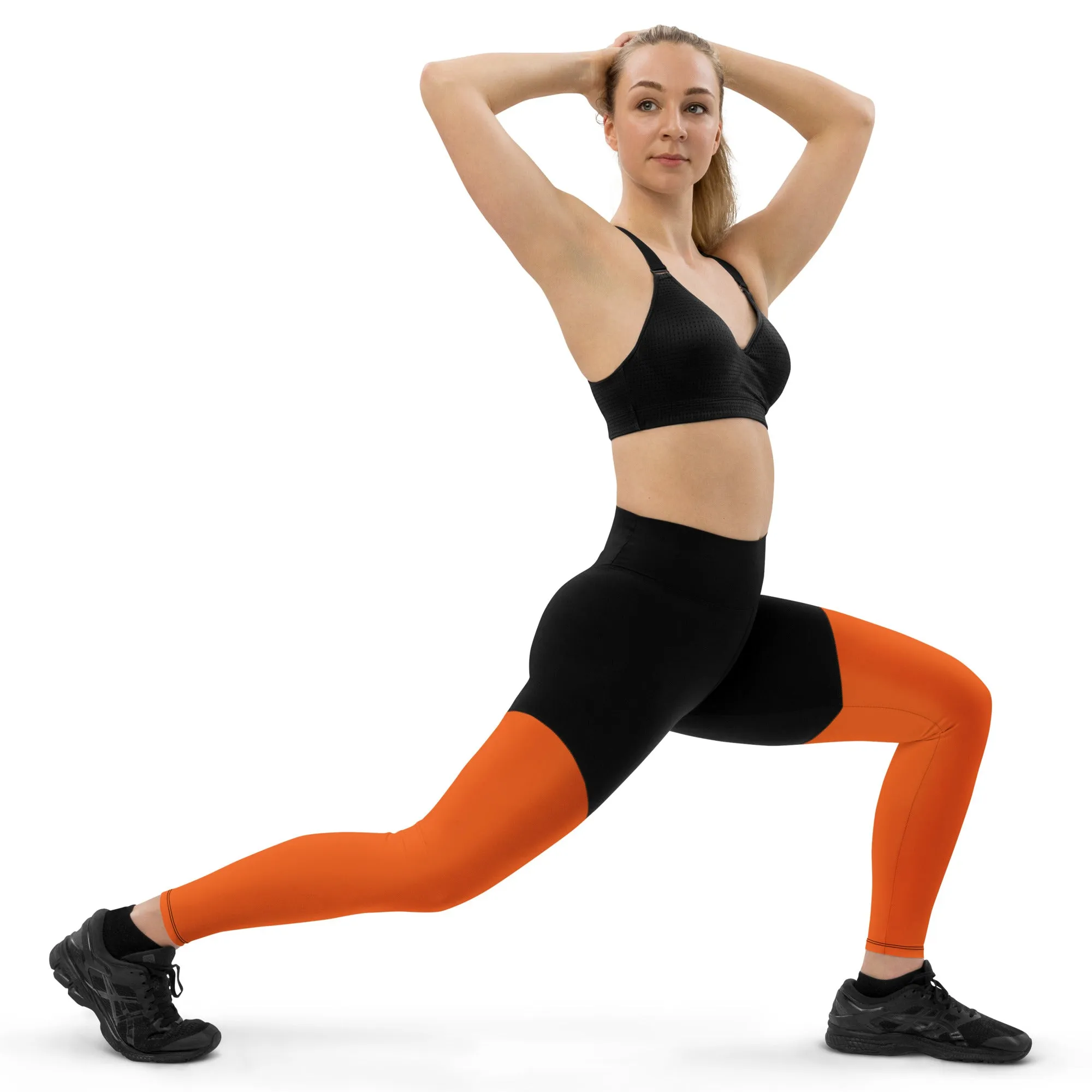 Orange Sports Leggings (Glamourange Women Sports Leggings With Design Colour)