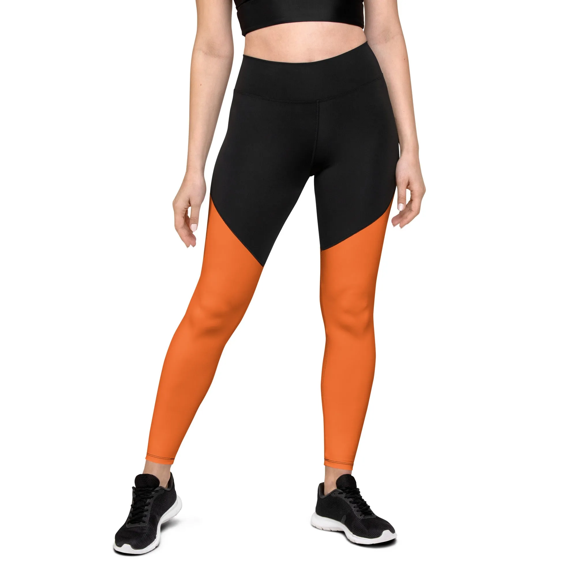 Orange Sports Leggings (Glamourange Women Sports Leggings With Design Colour)