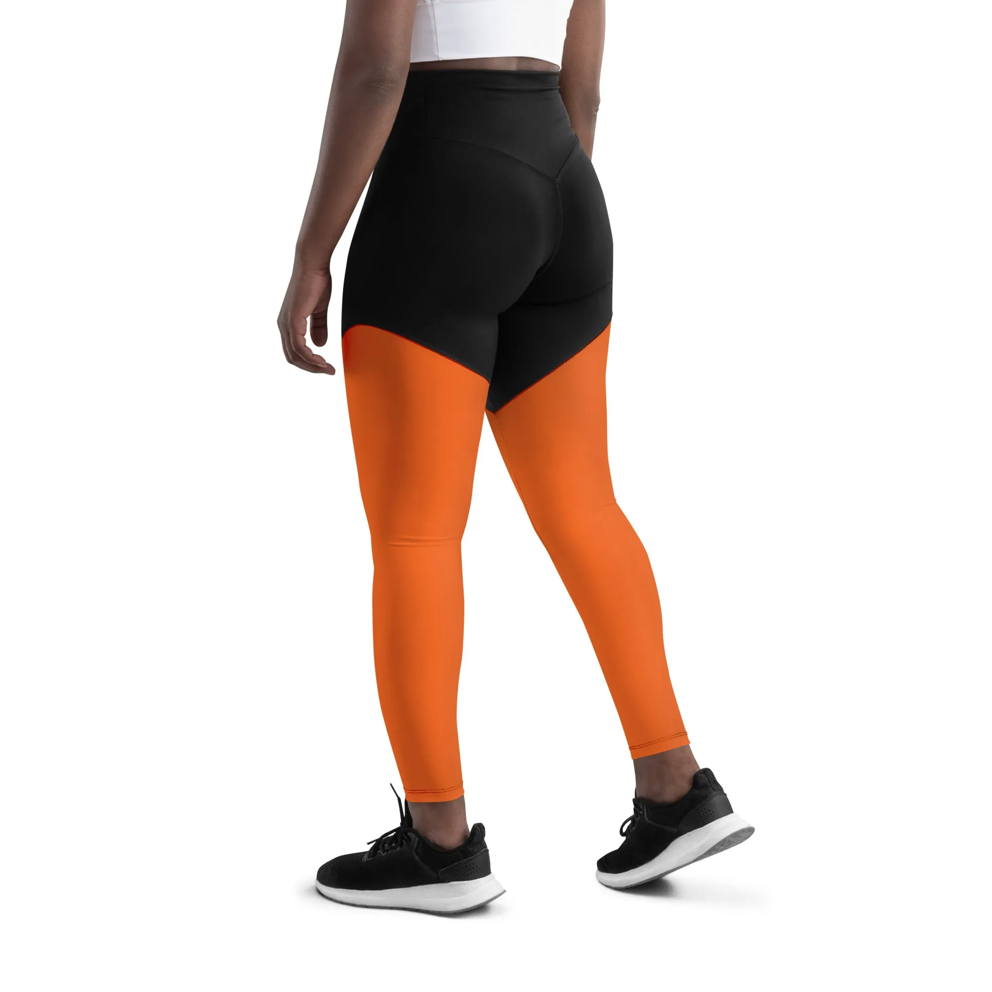 Orange Sports Leggings (Glamourange Women Sports Leggings With Design Colour)