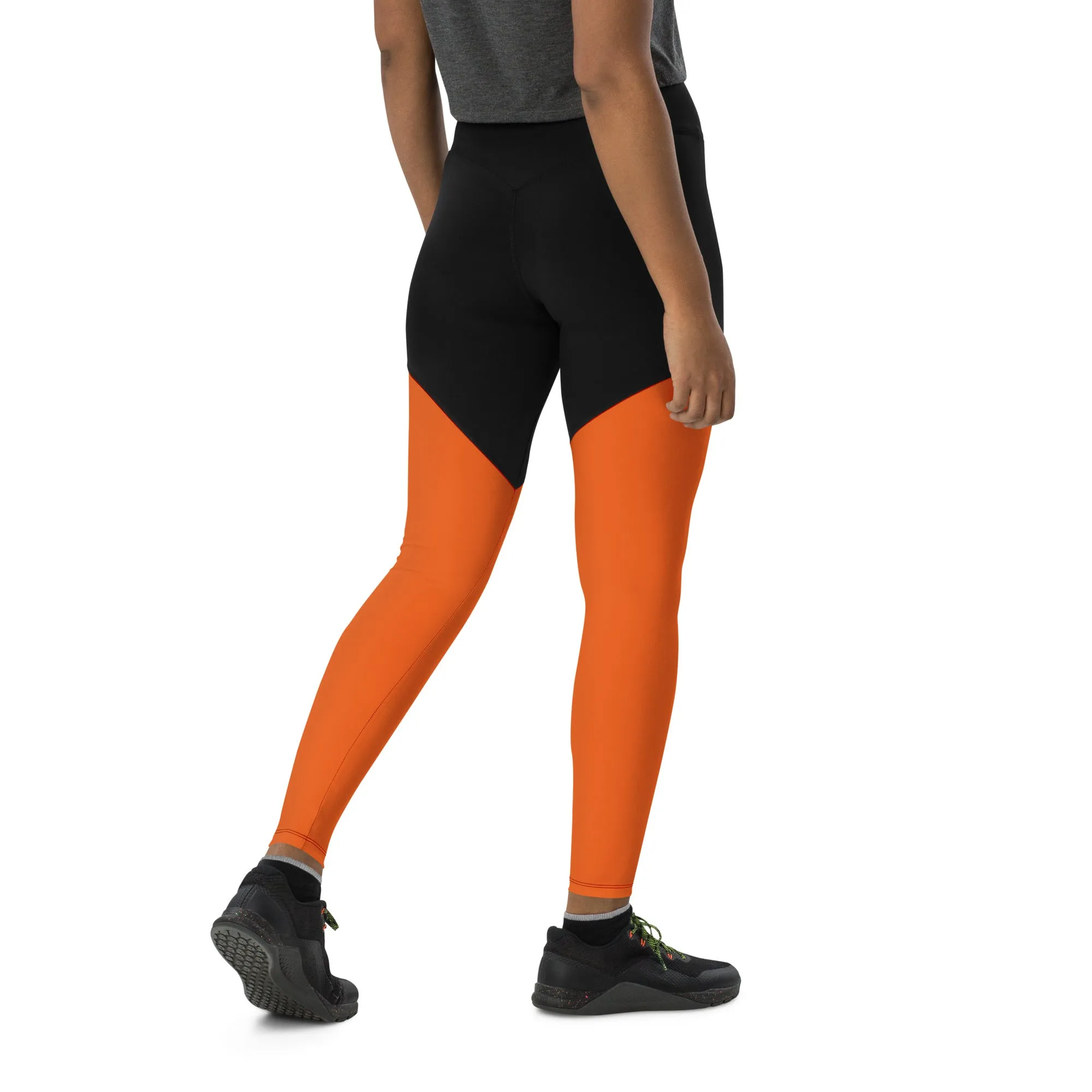 Orange Sports Leggings (Glamourange Women Sports Leggings With Design Colour)