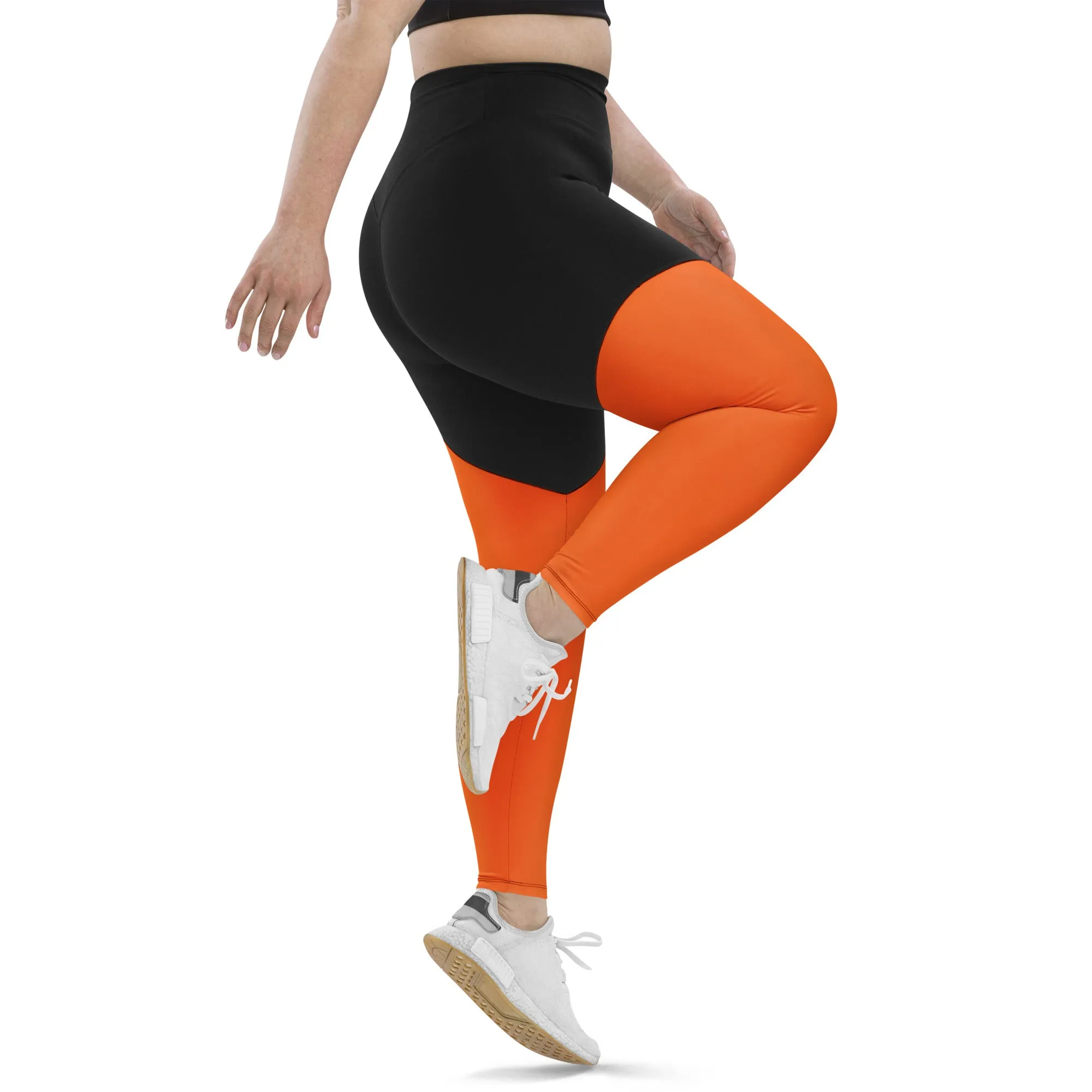 Orange Sports Leggings (Glamourange Women Sports Leggings With Design Colour)