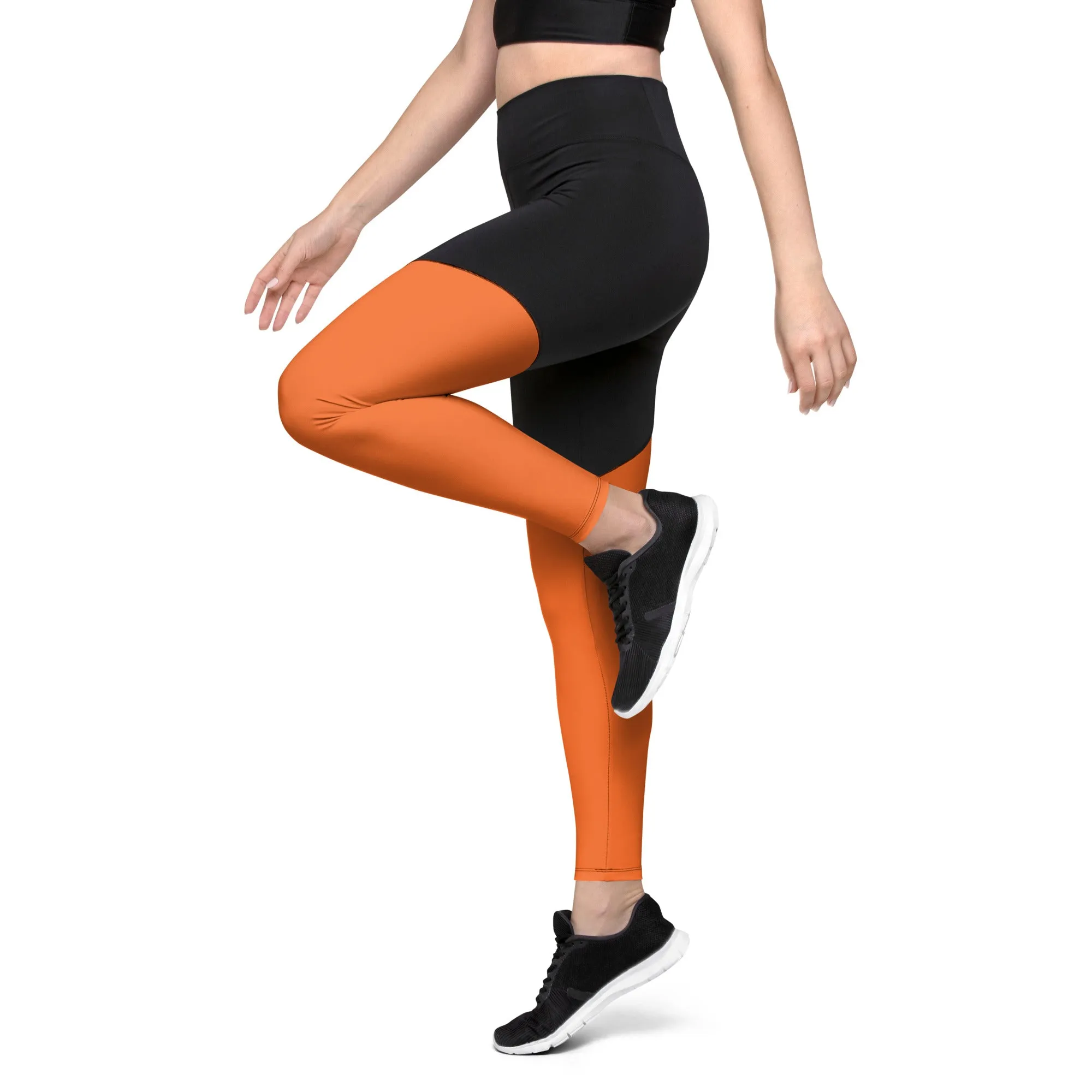 Orange Sports Leggings (Glamourange Women Sports Leggings With Design Colour)