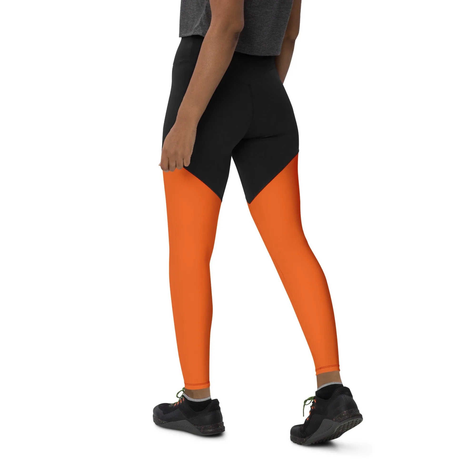 Orange Sports Leggings (Glamourange Women Sports Leggings With Design Colour)