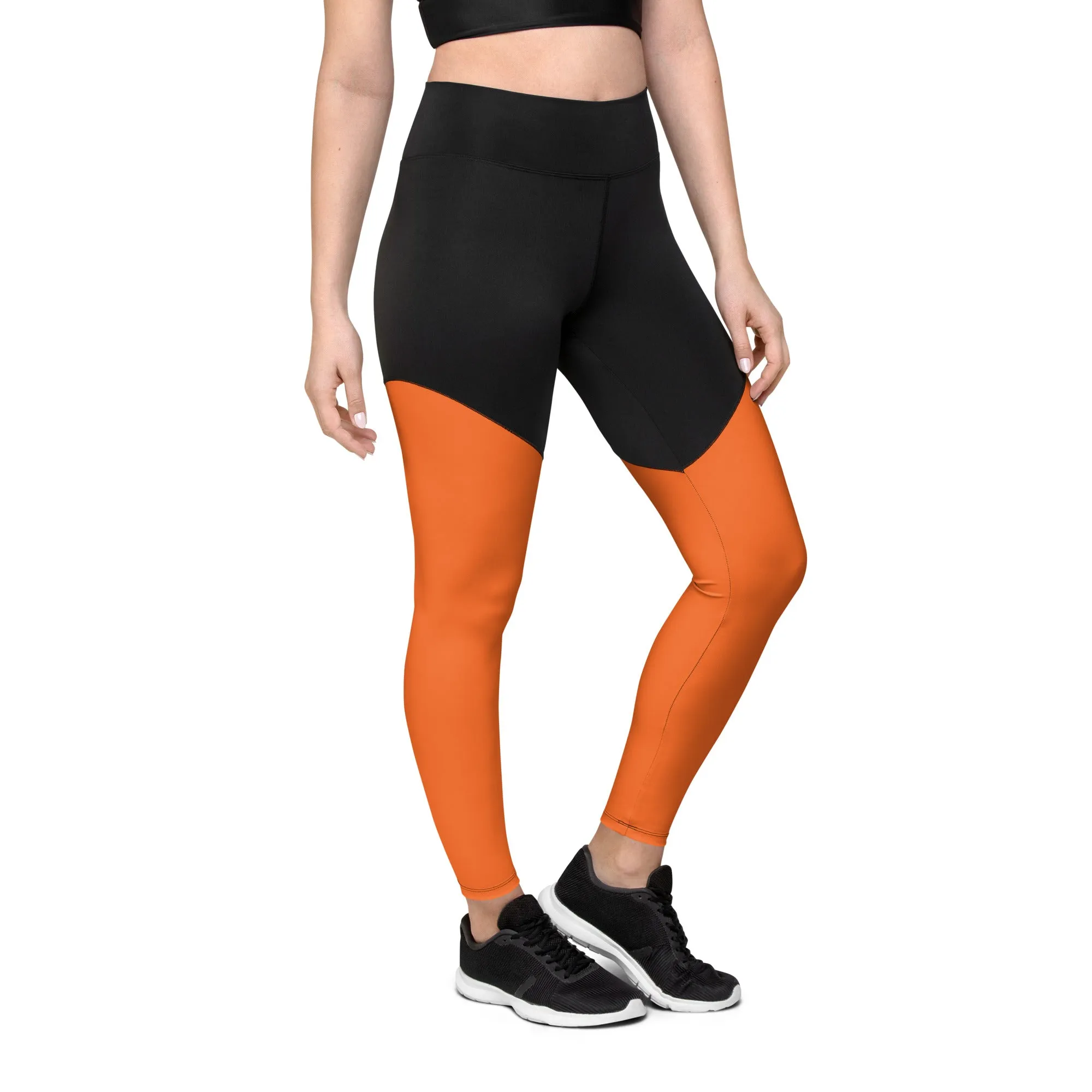 Orange Sports Leggings (Glamourange Women Sports Leggings With Design Colour)