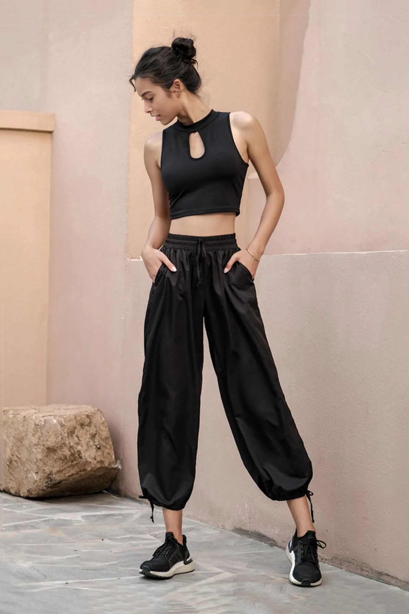 Oversized Drawstring Wide Leg Sweatpants