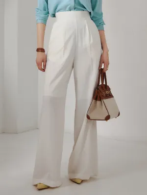 P9081 High Waist Pintuck Wide Slacks