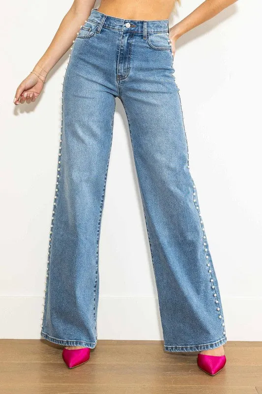 Pearl Detail Denim