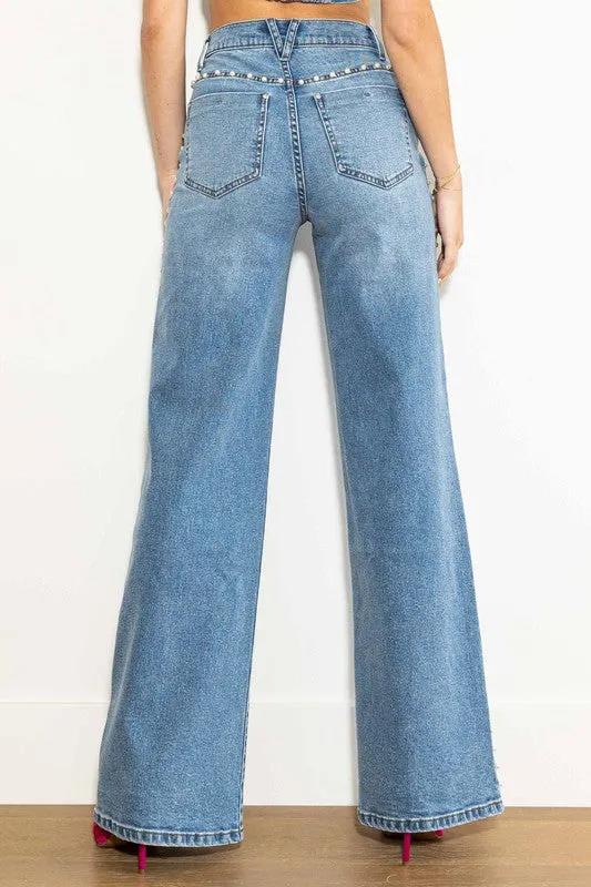 Pearl Detail Denim