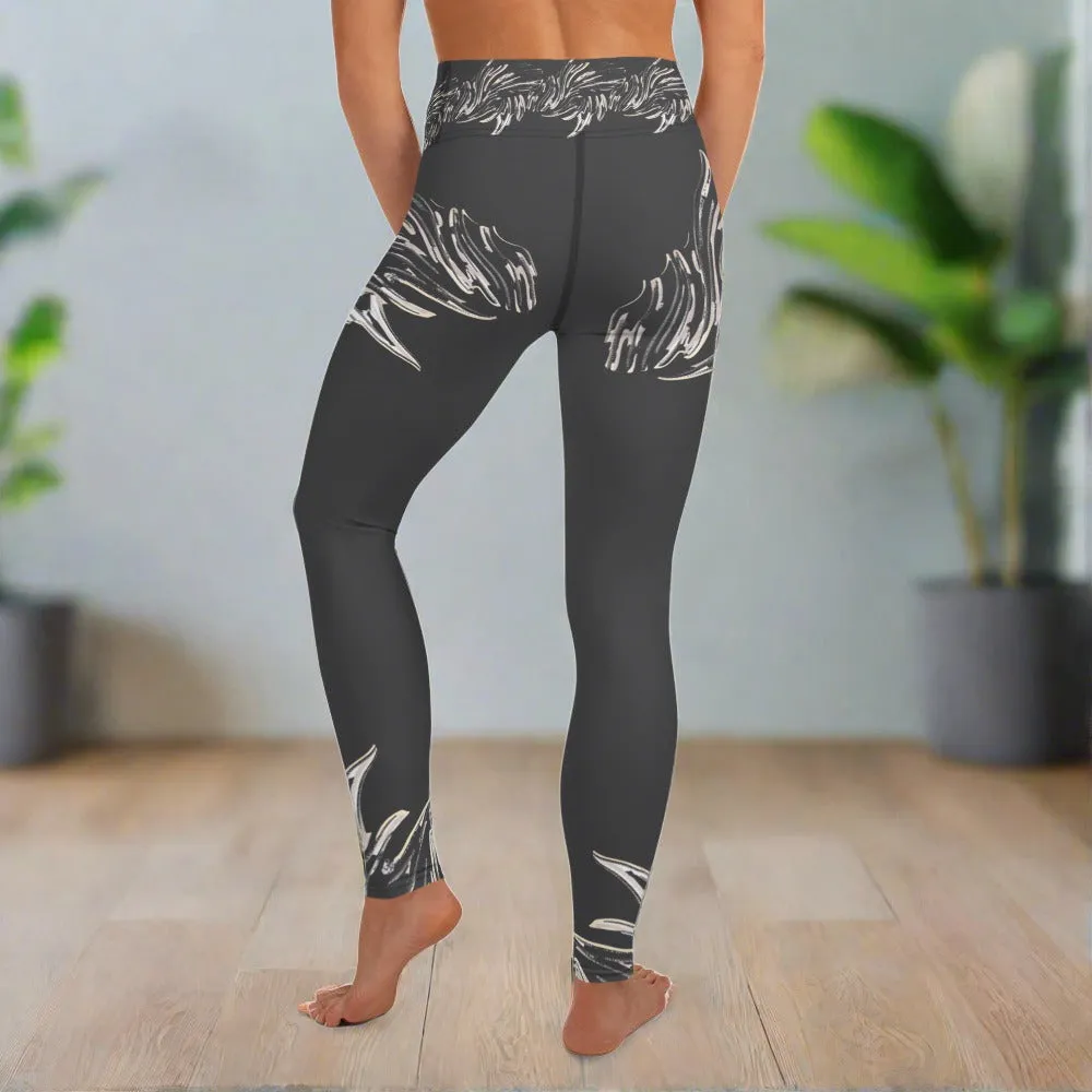 Phoenix Wing Yoga Leggings - 4-Way Stretch Comfort | Elevate Your Workout
