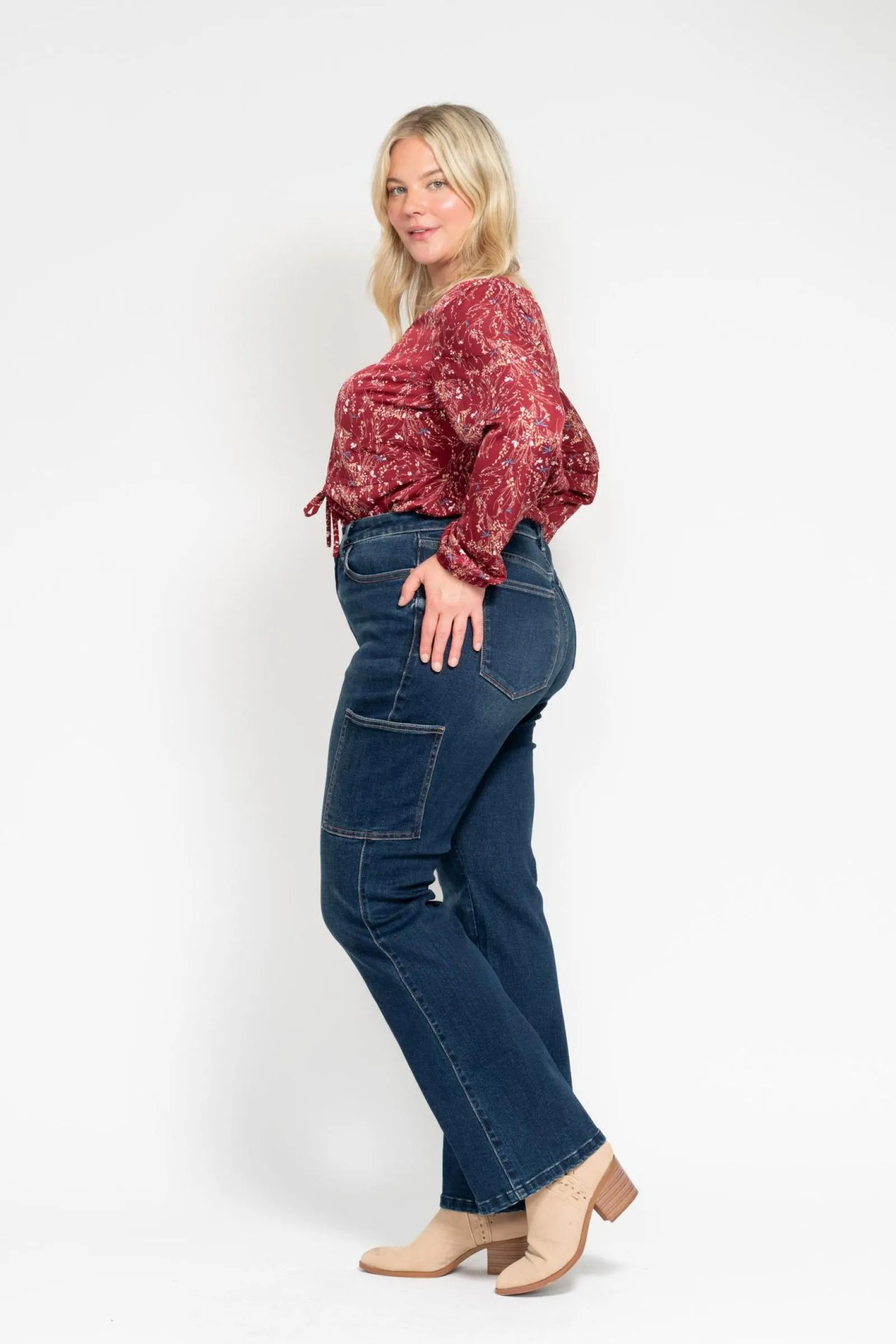 Plus Size Judy Blue High Waist Cargo Bootcut Jeans /Stuffology Boutique
