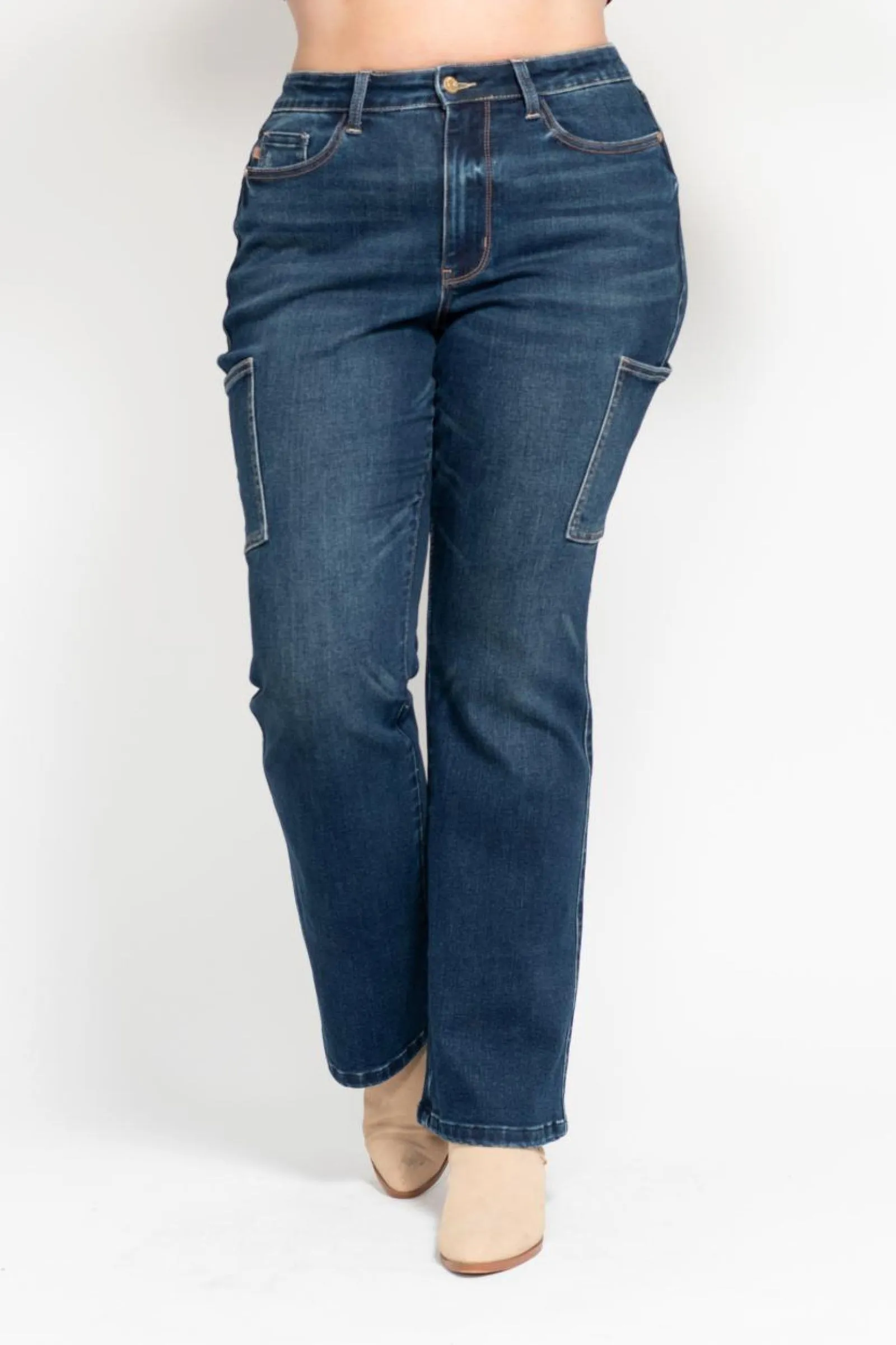 Plus Size Judy Blue High Waist Cargo Bootcut Jeans /Stuffology Boutique