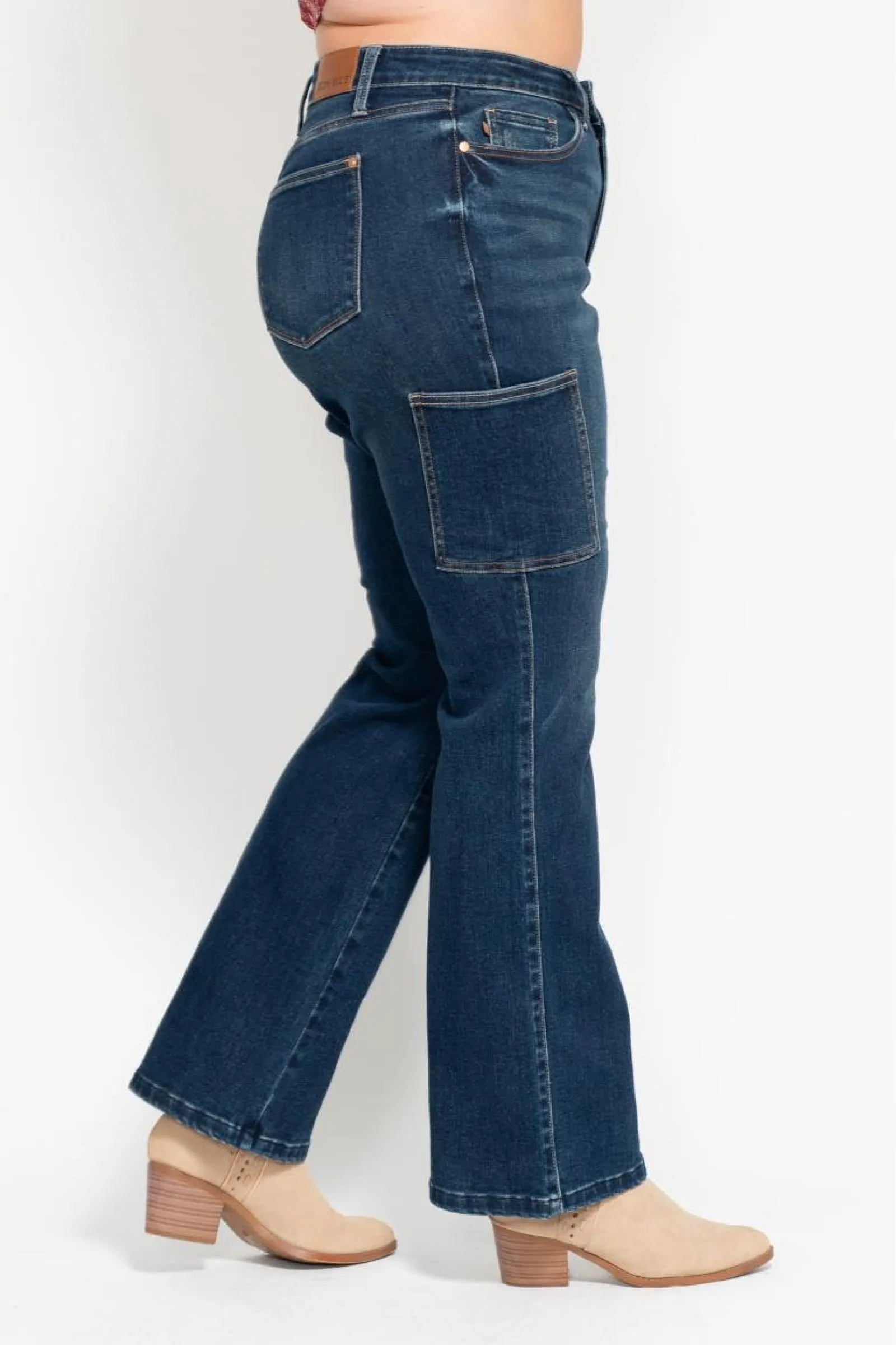 Plus Size Judy Blue High Waist Cargo Bootcut Jeans /Stuffology Boutique