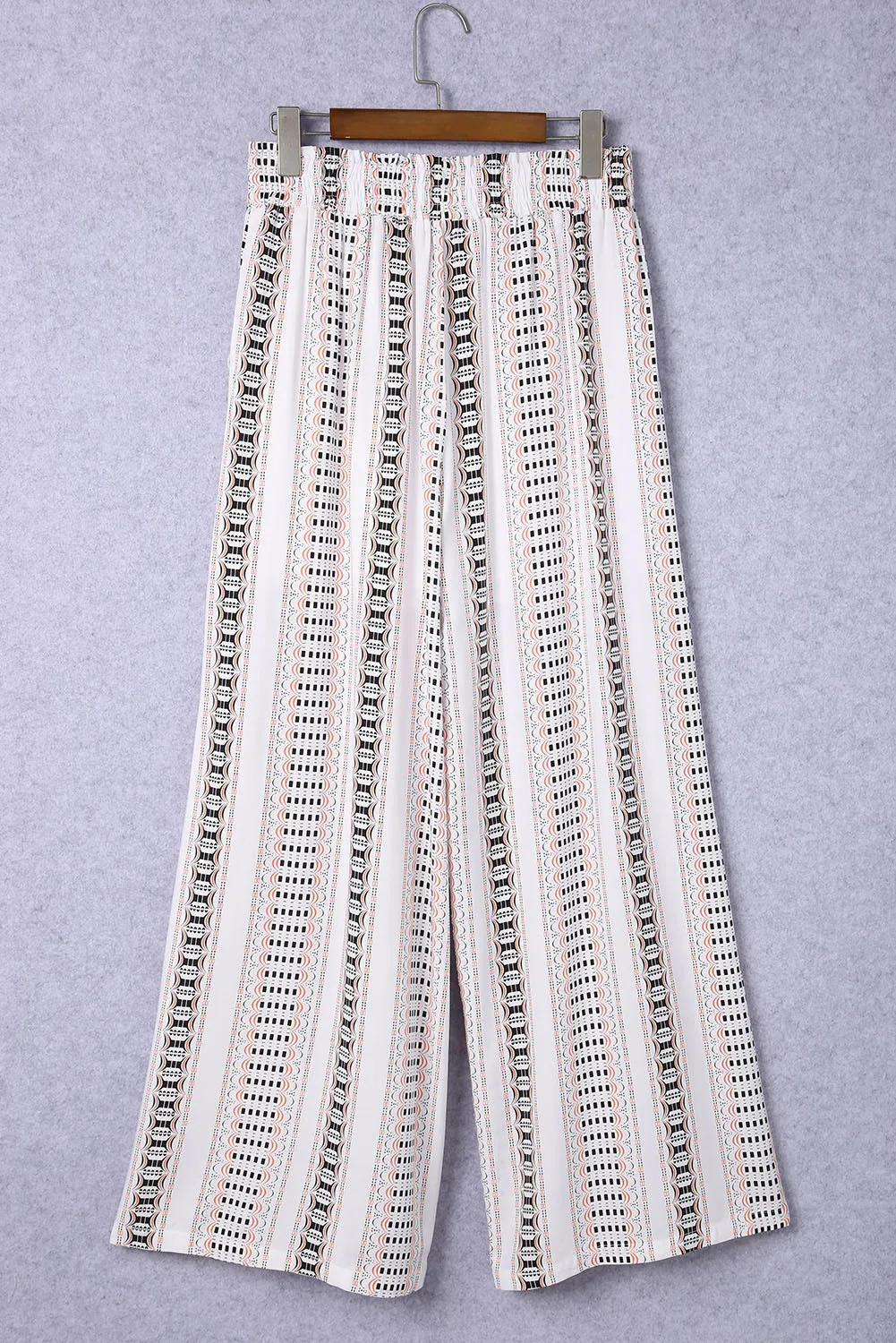 Printed Guacho Pants - White, Pink, and Gray