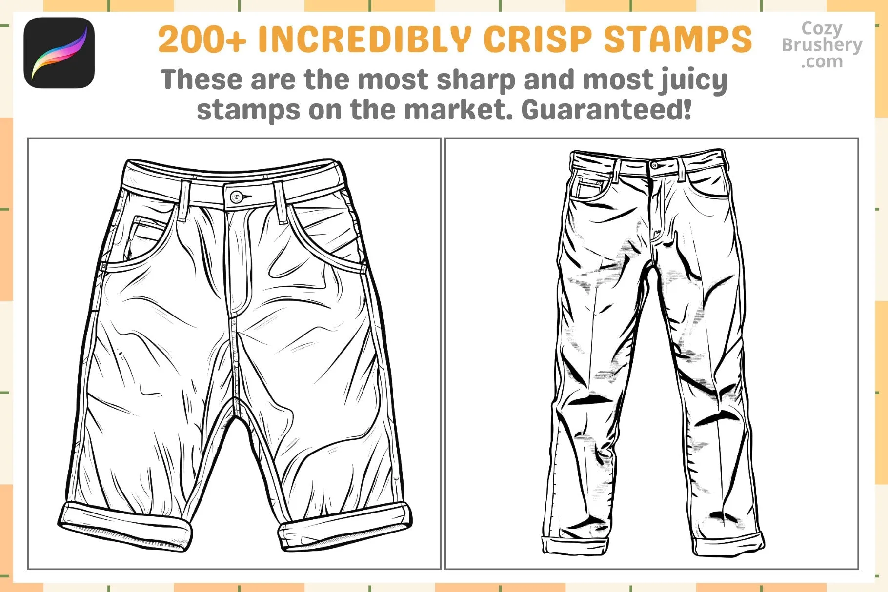 Procreate Stamps: Pants Parade Pack, 200  Diverse Pants Stamps for Every Style, Procreate Brushes